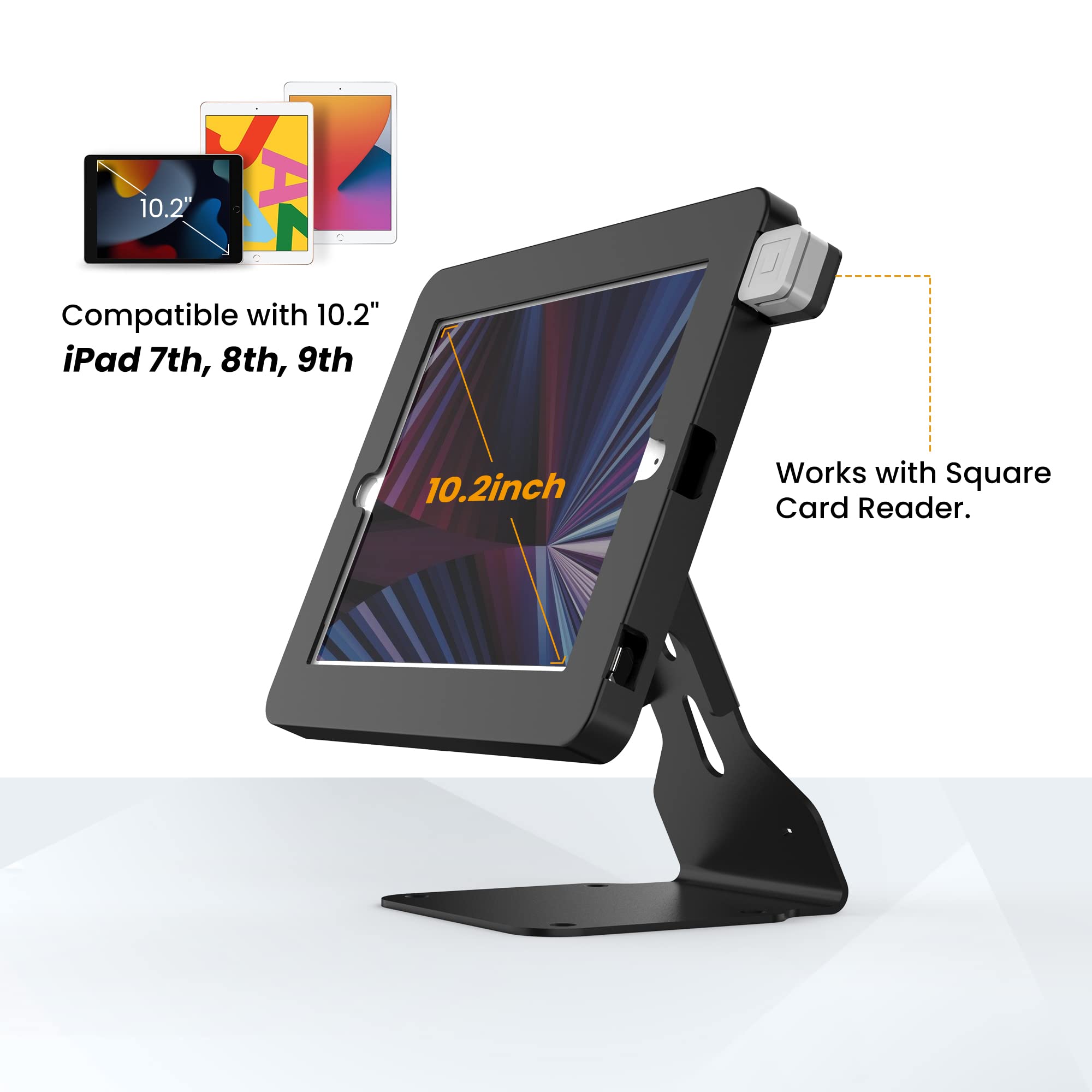 iPad Stand Desktop Commercial per iPad 10.2 Generazione 7 8 9, supporto antifurto con blocco reversibile per negozi al dettaglio