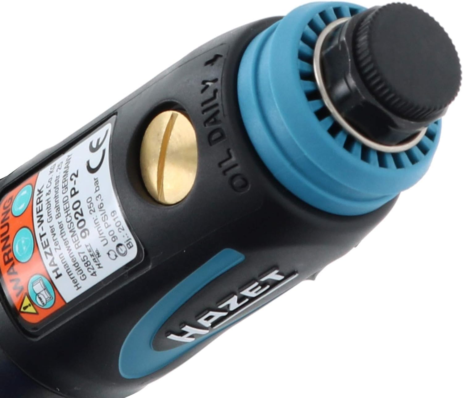 HAZET mini wkrętak z grzechotką 9020P-2 I krótka konstrukcja, 250 obr/min, niski poziom wibracji, napęd kwadratowy 6,3 mm (1/4 cala) I do ręcznego dokręcania z momentami obrotowymi 6