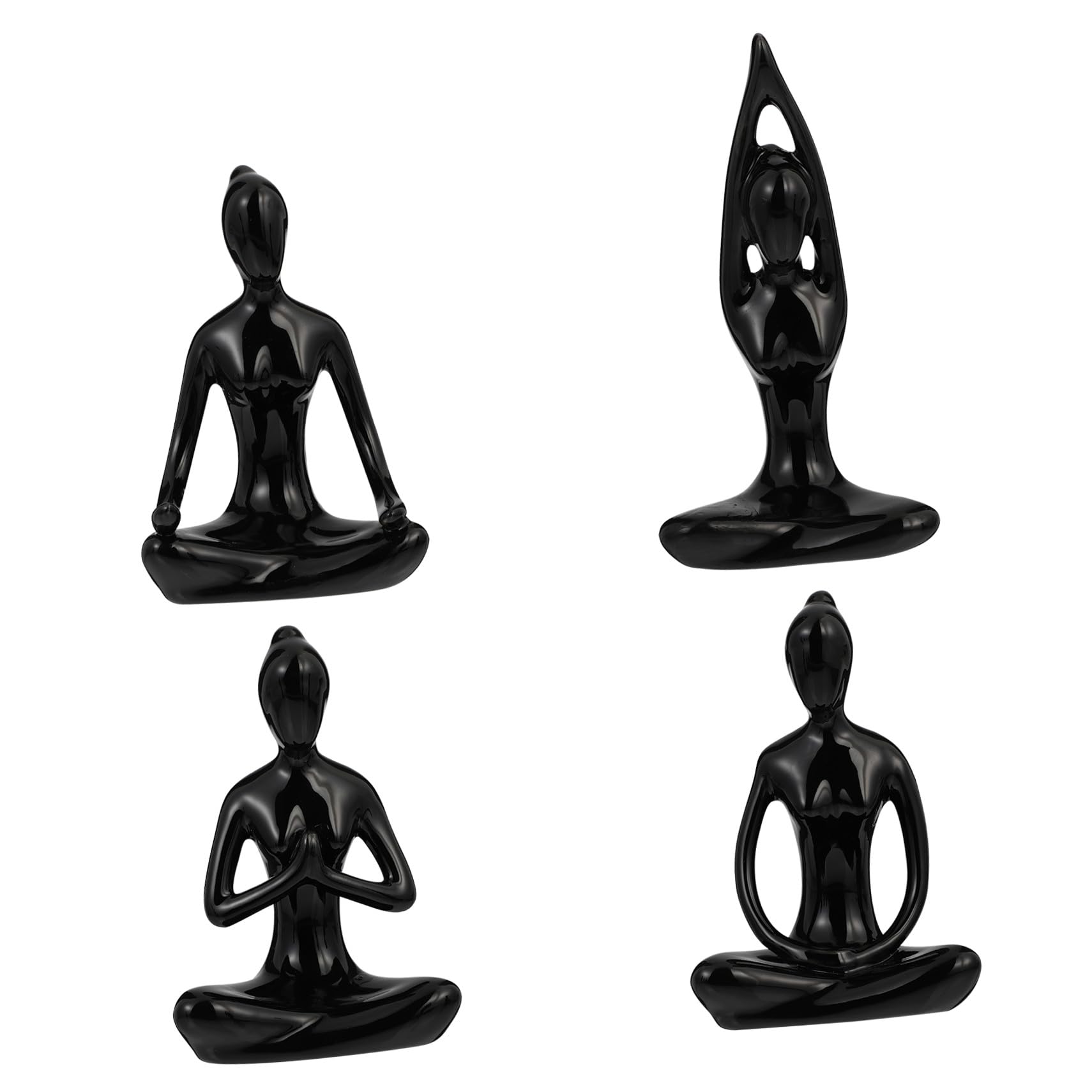 Statue yoga céramique moderne décoration maison salon set de 4