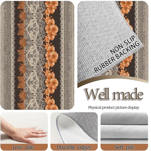 Tapis de salon antidérapant et moelleux à motif traditionnel