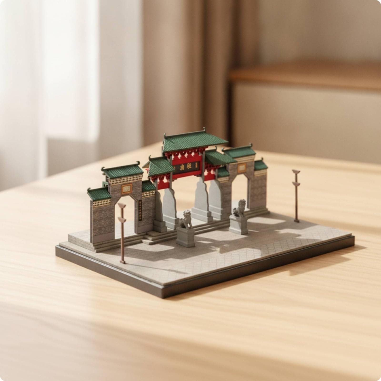 Tempio Cinese in Miniatura Veritiero Tempio in Miniatura Facile da Montare Diorama per Collezionisti