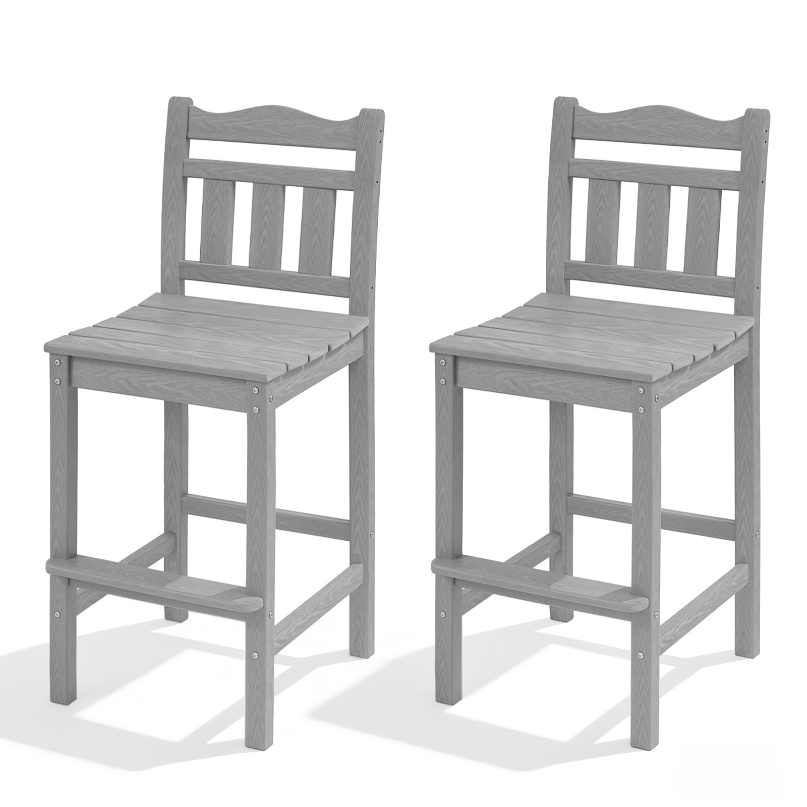 Outdoor Bar Stools Set of 2, Tall Adirondack Bar Chairs