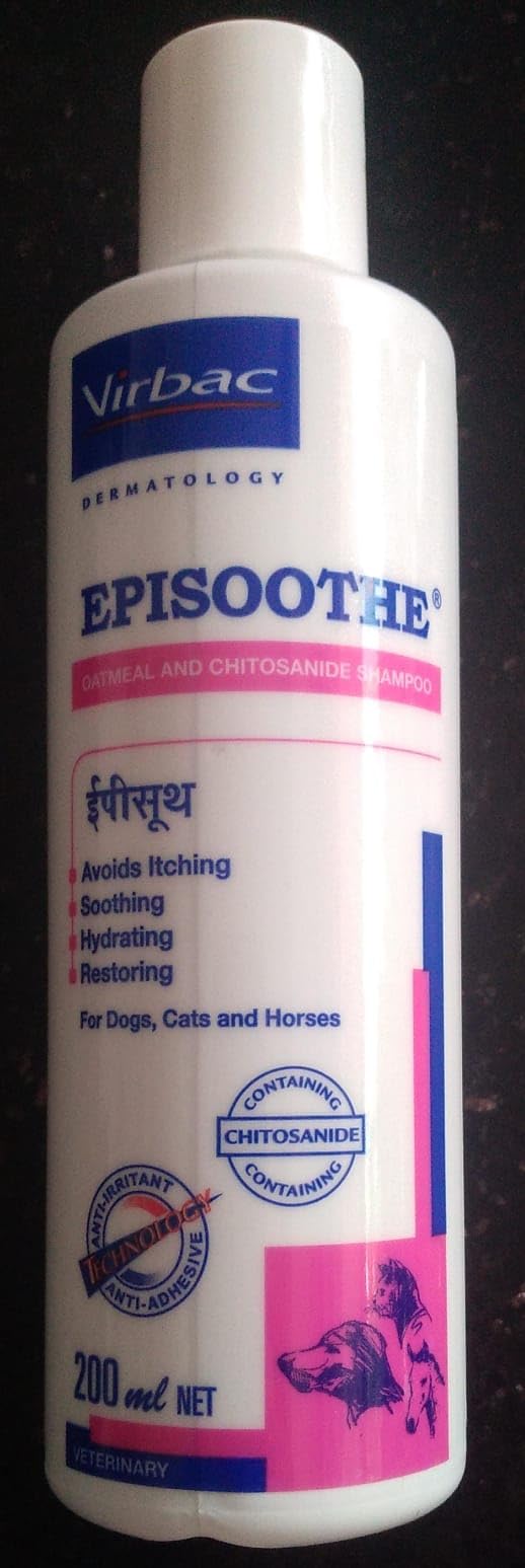 virbac animal health Episoothe - Soothing Shampoo for Dogs, Cats and Horses,200 Ml