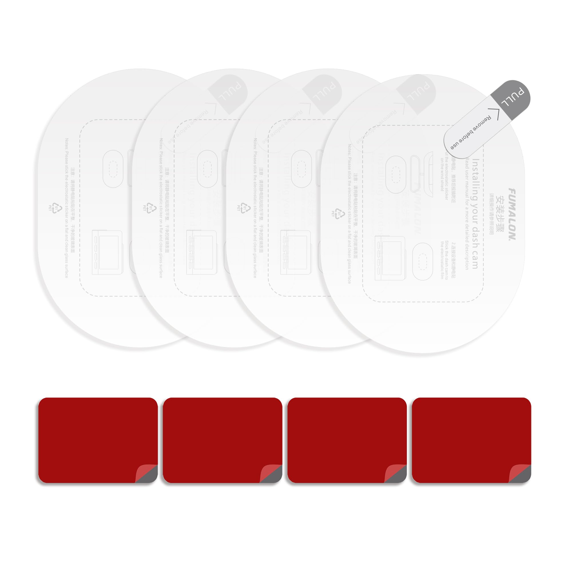FUMALON 4-Pack Electrostatic Sticker & Adhesive Pads For 70mai Dash Cam M500 - View #4