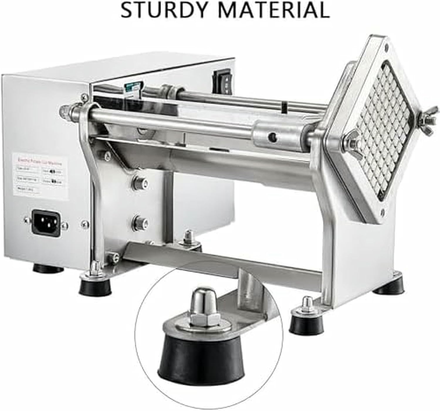 Electric Potato Chipper Machine - Stainless Steel French Fry Cutter for Potatoes, Carrots, Cucumbers