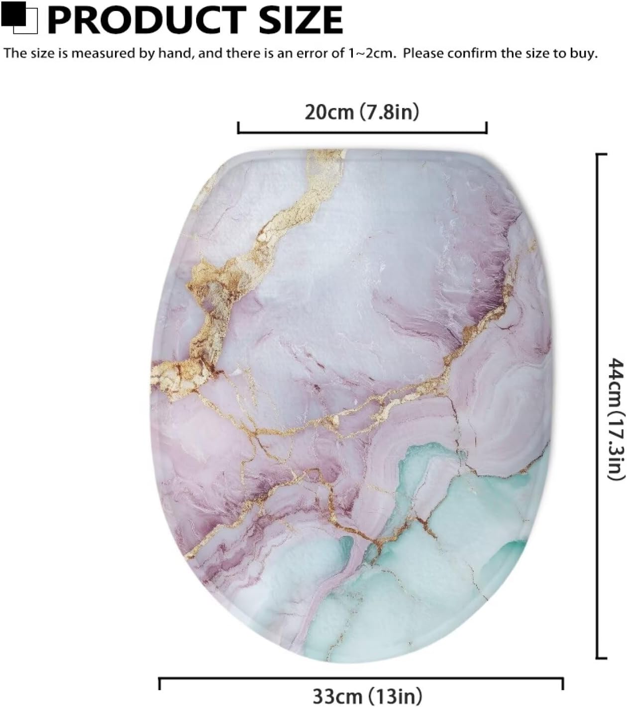 Marble Toilet Seat Covers for Bathroom Dustproof Washable Toilet Cover Set Stretch Washable Tank Protector Cover Suitable for Home School Hotel Dormitory Apartment