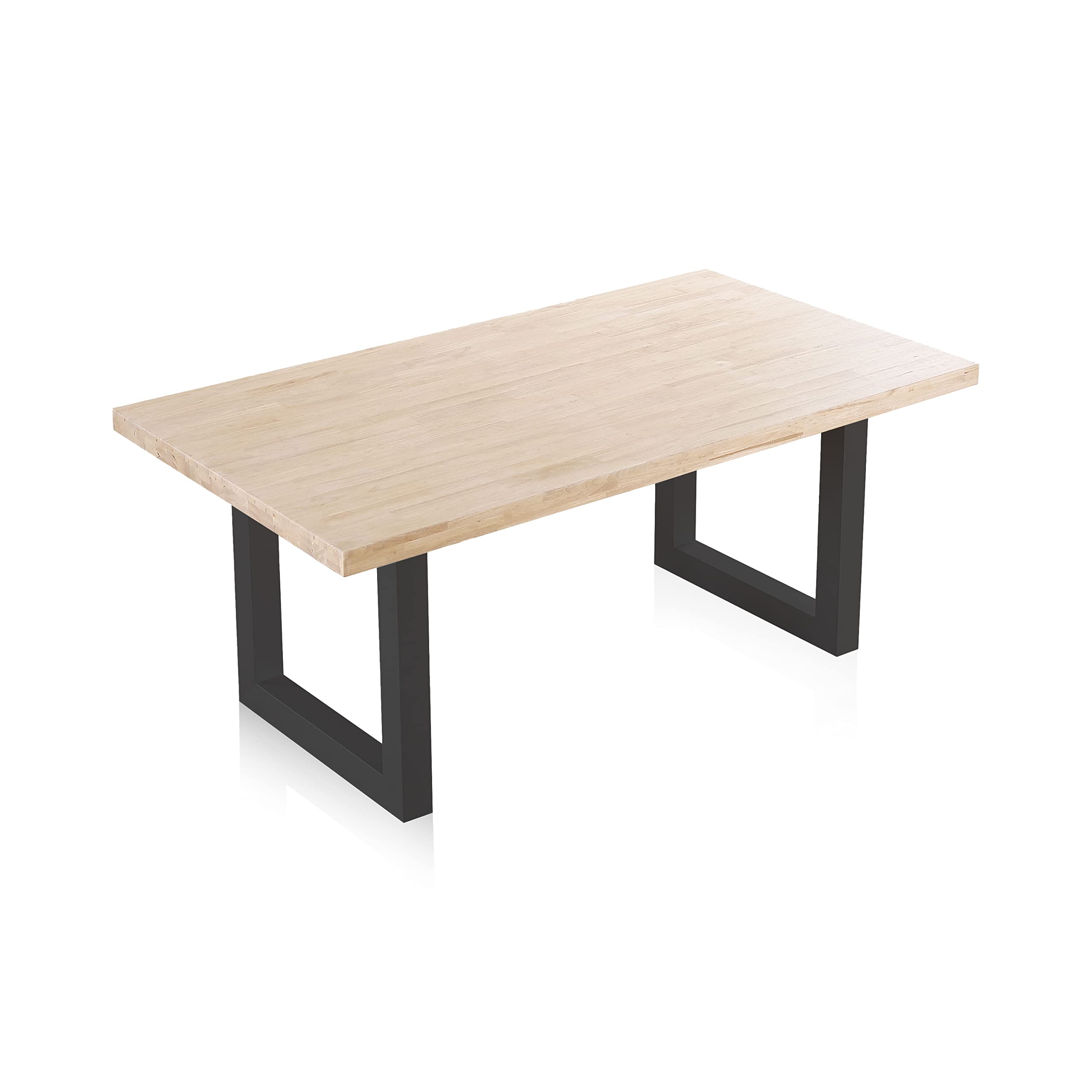 Adec Group duehome | Loft, Mesa Fija de Comedor, Mesa para Salon, Acabado en Roble y Negro, Medidas: 180 cm (Largo) x 100 cm (Ancho) x 76 cm (Alto)