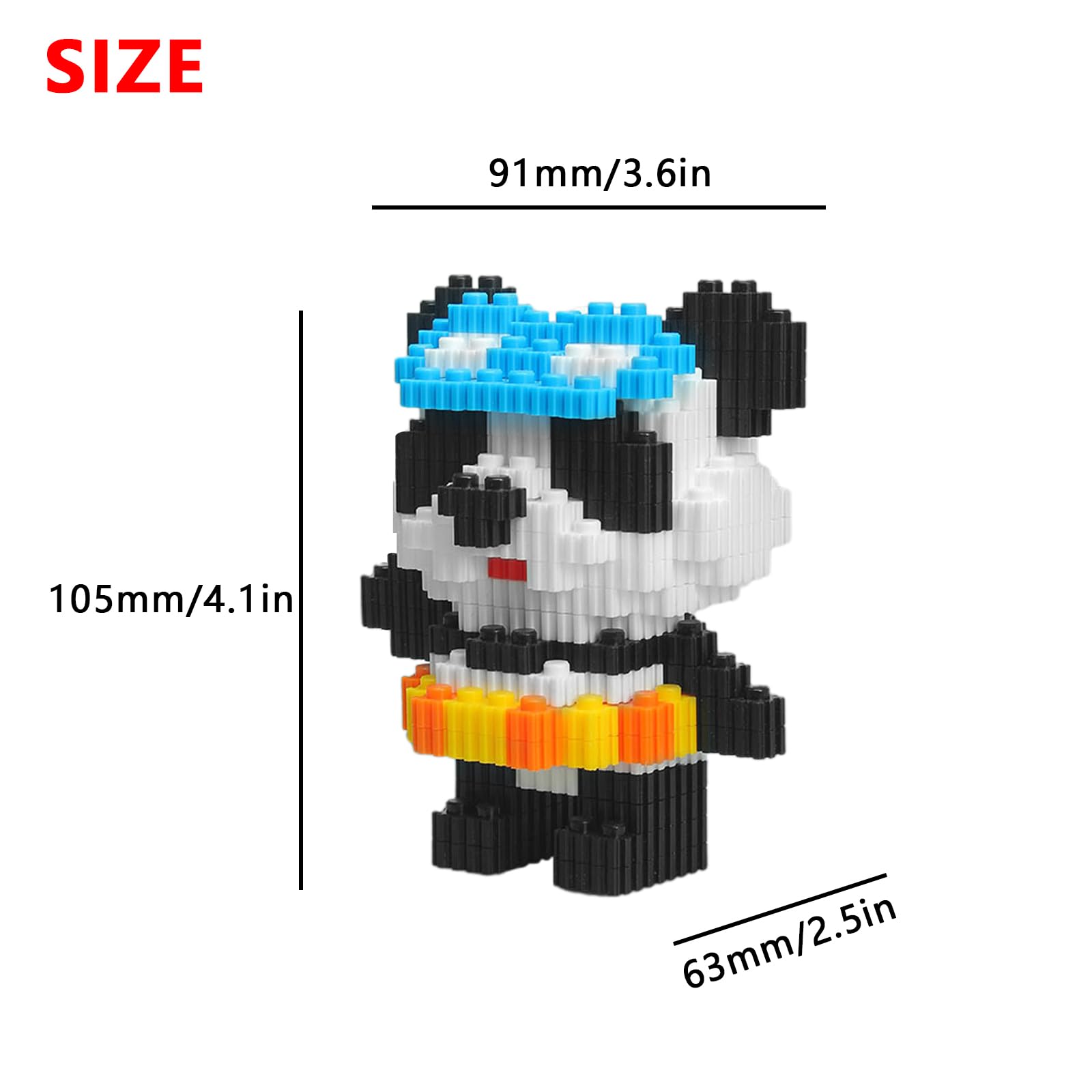 Larcele Micro Building Blocks Animal Set, DIY Mini 3D Building Toy Bricks,329 Dots KLJM-10 (Panda 5394) - Image 2