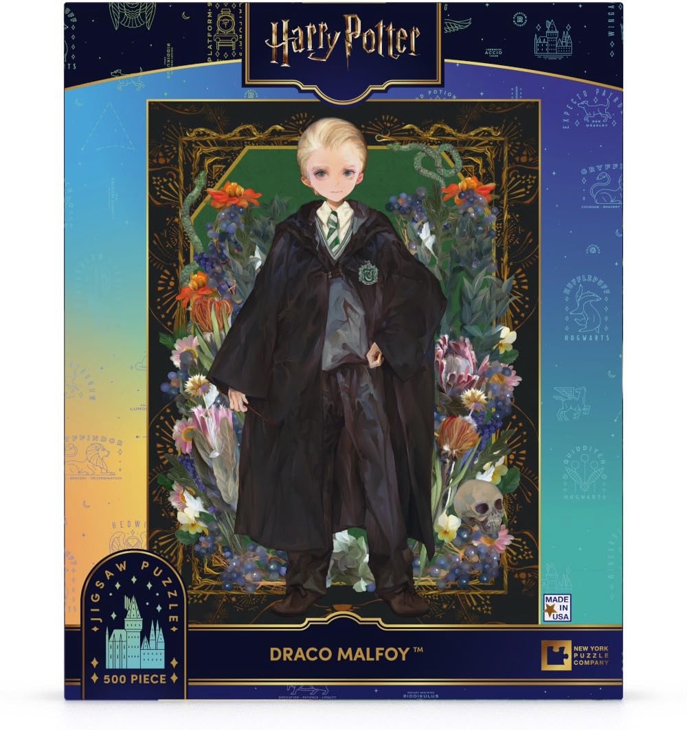 新品　ハリーポッター　スリザリン　ドラコ・マルフォイ　パズル　ポスター付き Amazon | New York Puzzle Company - ハリーポッター ドラコ
