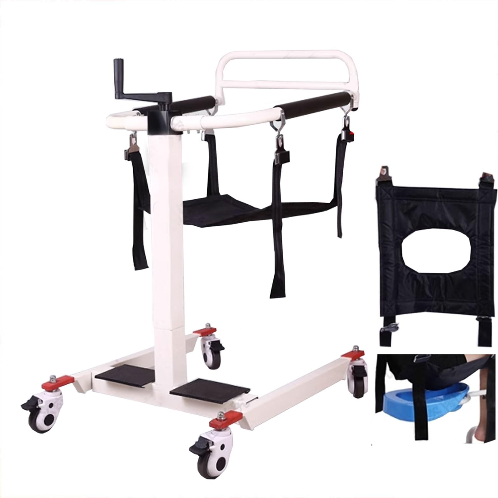 Silla de Traslado de Pacientes, Silla de Ruedas Portátil de Transferencia de Pacientes for El Hogar, Silla de Ducha de Baño, Ajustable en Altura y Ancho (Size : D)