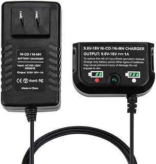 Replacement for Black and Decker 9.6V-18V Battery Charger: 90571729, 90556254-01, 90592360-01 Compatible with Black and Decker 18V 14.4V 12V 9.6V NiCad & NiMh Battery