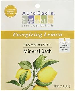 Aura Cacia Energizing Lemon Mineral Bath Packet, 2.5 Ounce Packet