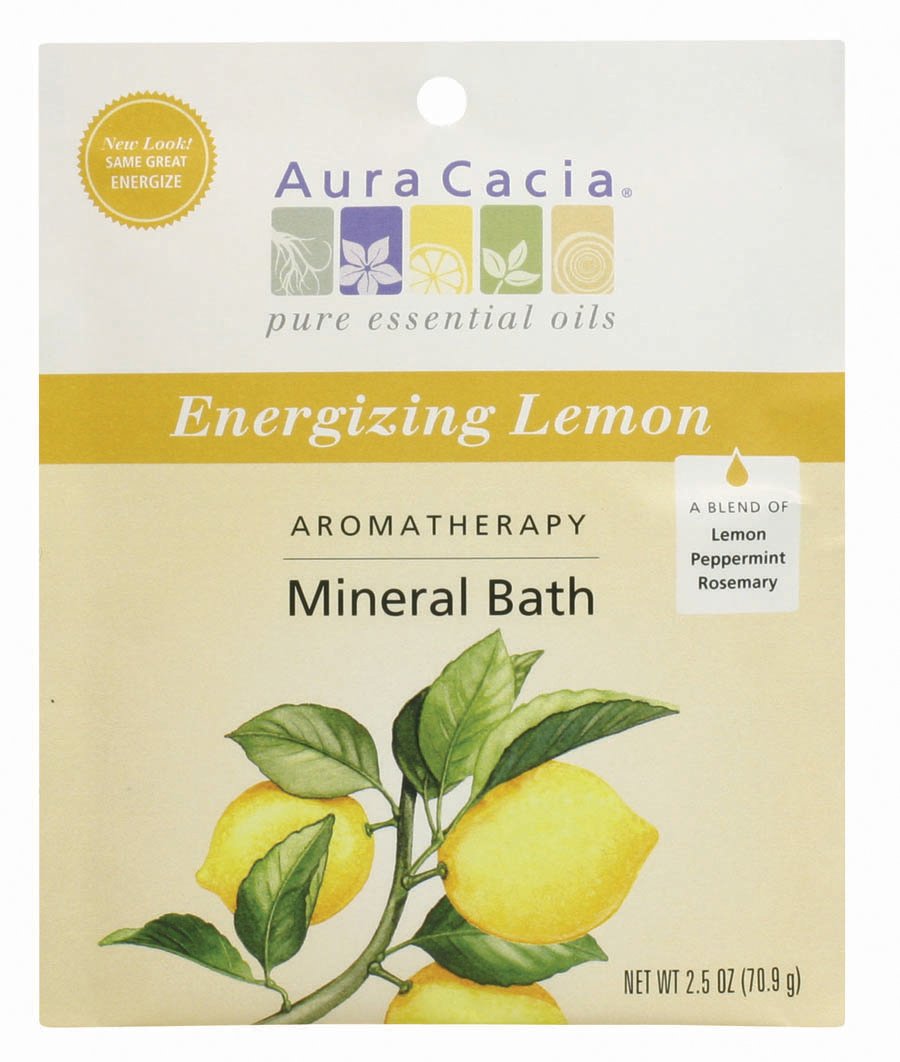 Aura Cacia Energizing Lemon Mineral Bath Packet 2 5 Ounce Packet