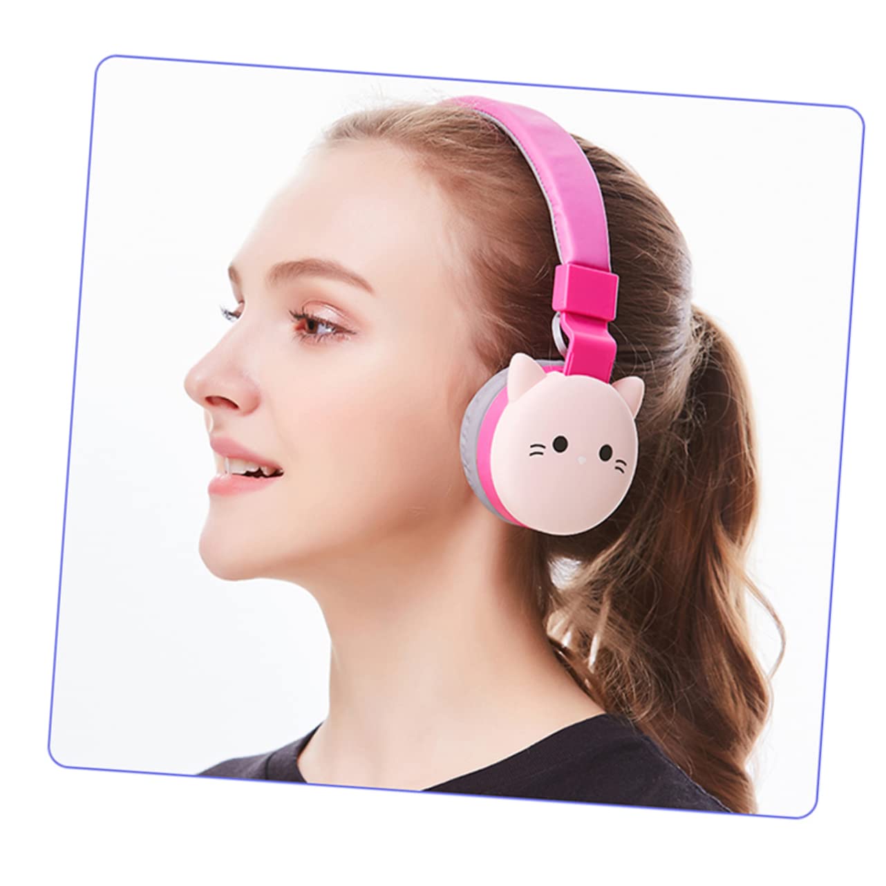 Lurrose Cuffie Wireless da Testa Motivo Maialino, Auricolari per Ragazza, Design Ergonomico in Abs e Spugna, per Giochi e Cosplay