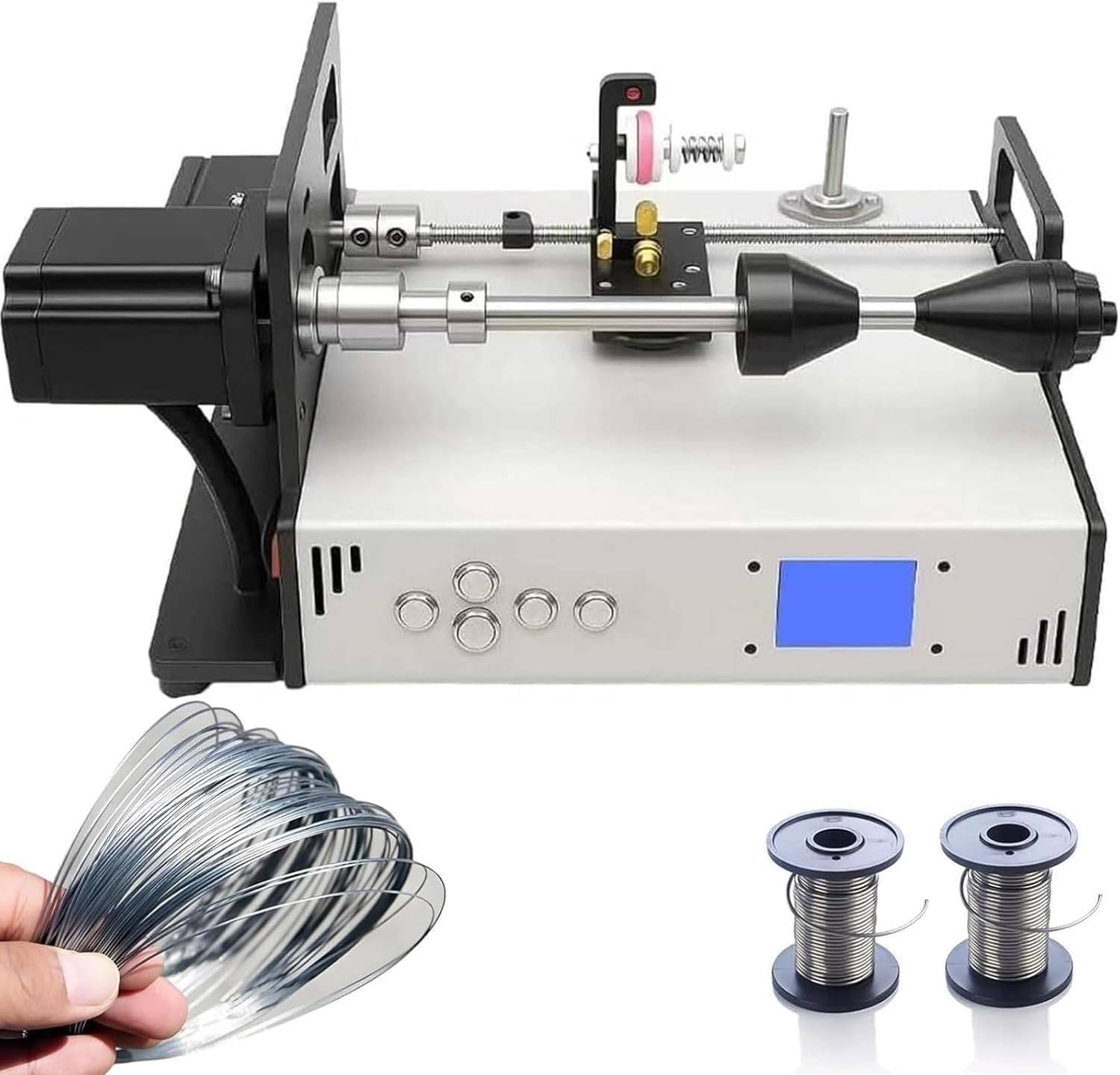 XNXYSMKJ Cable Tube Amplifier Winding Machine,900RPM W/Auto-Wire Alignment,Automatic Winding Machine for Coils,Fishing Lines,Silk Threads,Versatile Applications