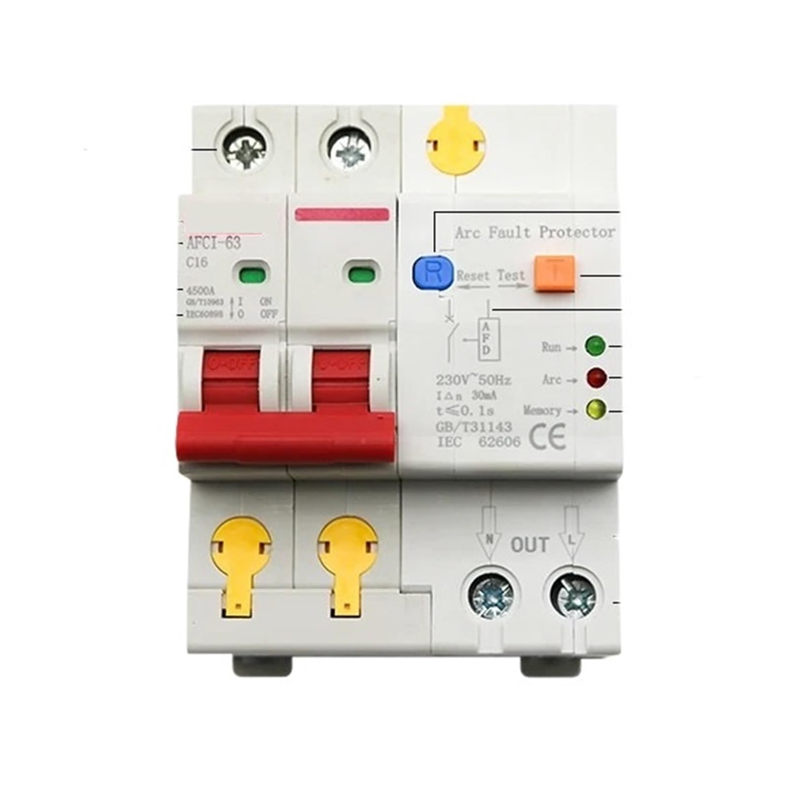 JNVFTCUX 220V 2P AFDD AFCI Arc Fault Protector Detector Circuit Breaker Interrupt Overload Leakage Short Voltage Protection(10A)