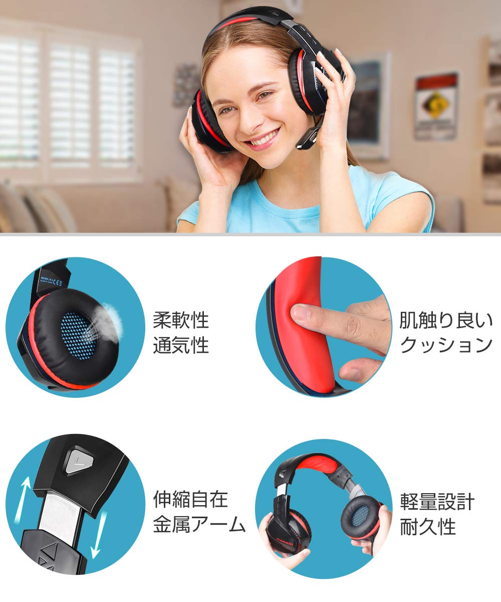 Amazon.co.jp: ゲーミングヘッドセット ps4 ヘッドセット マイク付き