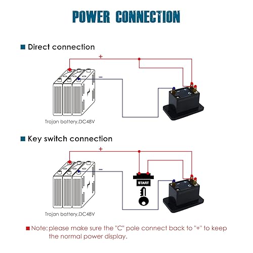 Miniatura 7 de Runleader Medidor de capacidad de batería LED de 48 V, estado de carga y descarga de la batería, aplicable a troyano con batería carrito de golf