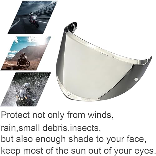 Miniatura 5 de BSTOP K6 Shield Visor para AGV K6 K6S protector facial con protección UV parabrisas casco moto accesorios (uso día plateado solamente) Película