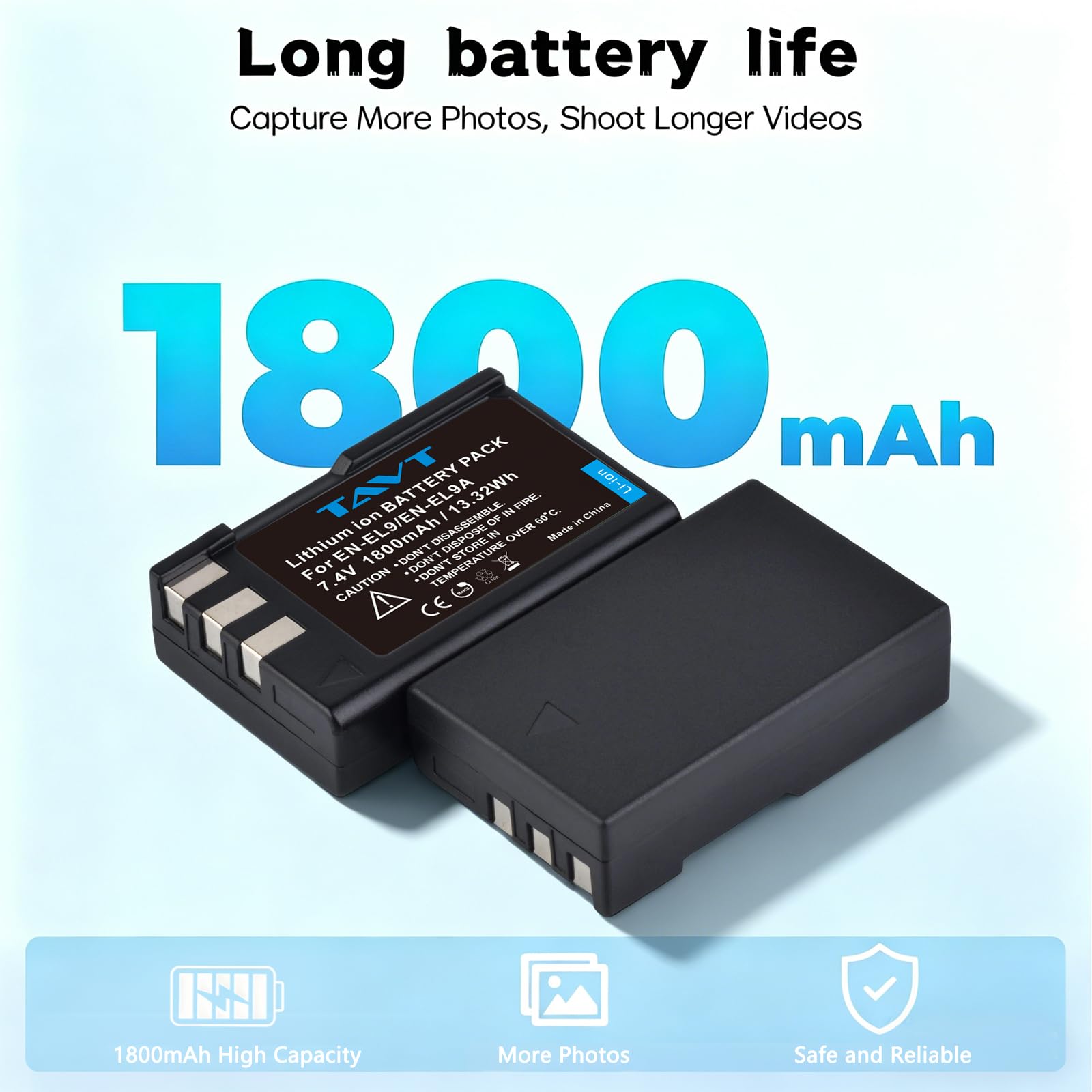 2 batterie EN-EL9A EN-EL9 e caricabatterie per fotocamera Nikon D5000, D40, D60, D3000, D40x