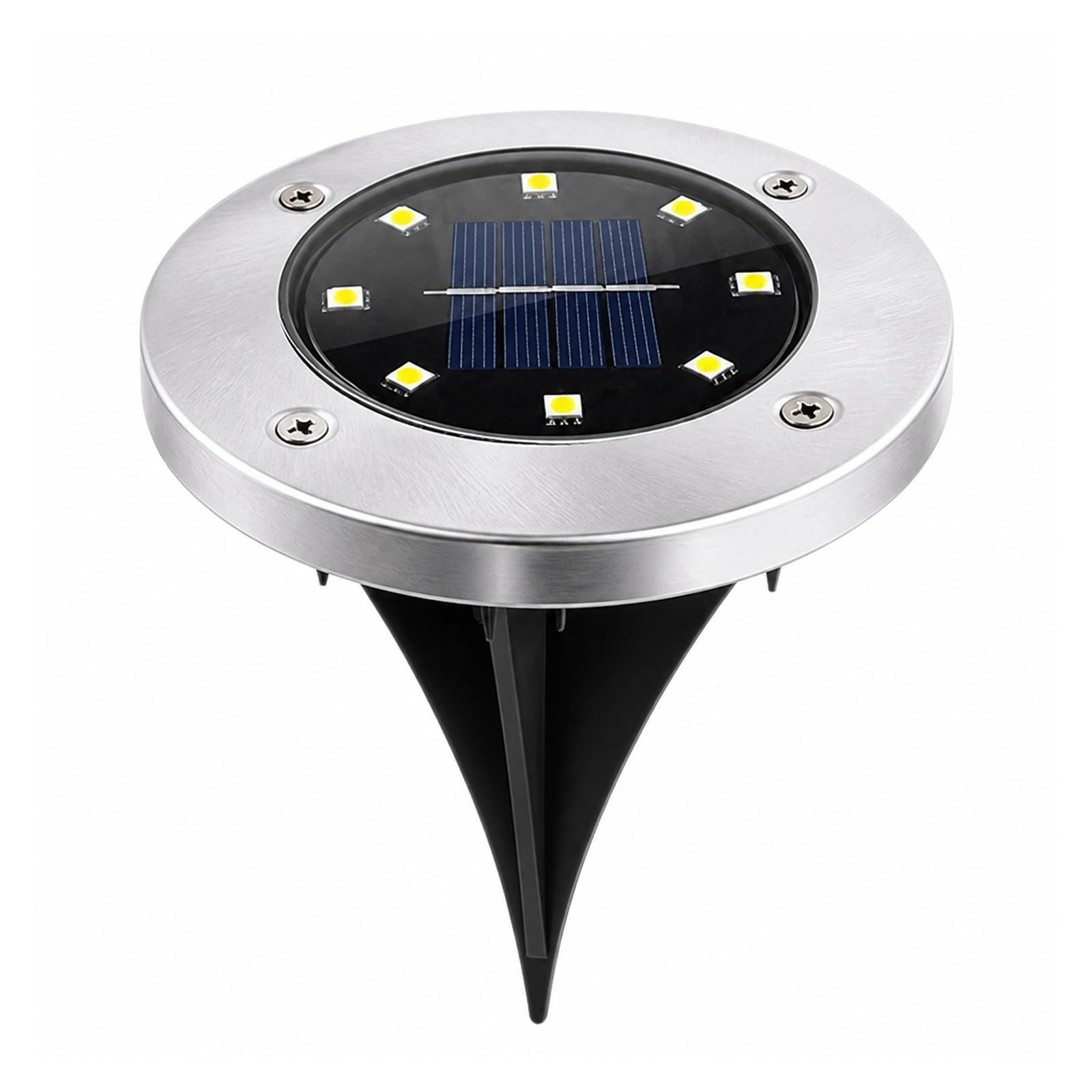 Lampy Solarne Naziemne, Lampa Słoneczna 8LED do ścieżki tarasowej(Black-Warm Light)