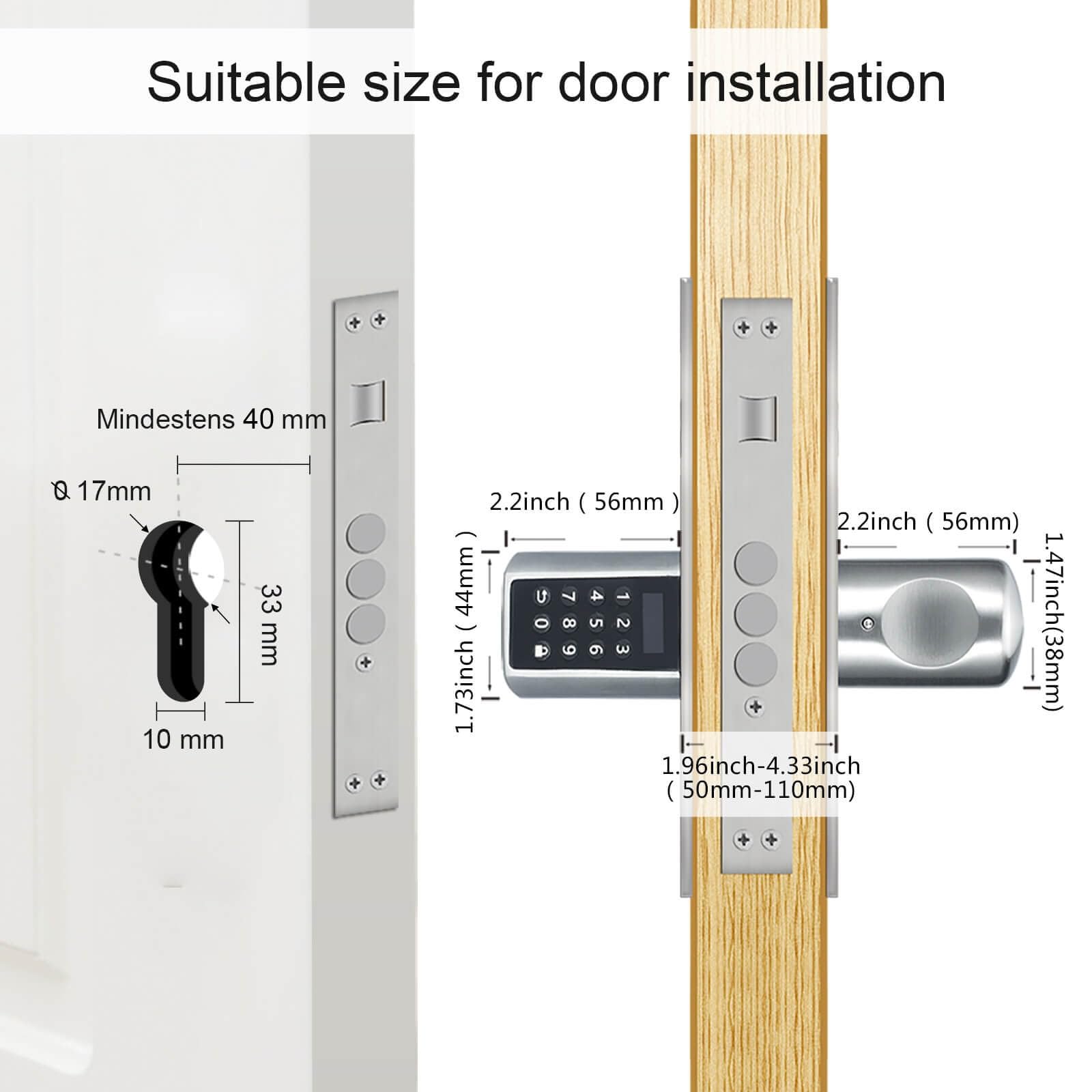 WE.LOCK Smart Door Lock Serratura Smart Doppio Motore Password e Bluetooth con Carta RFID, Facile da Installare