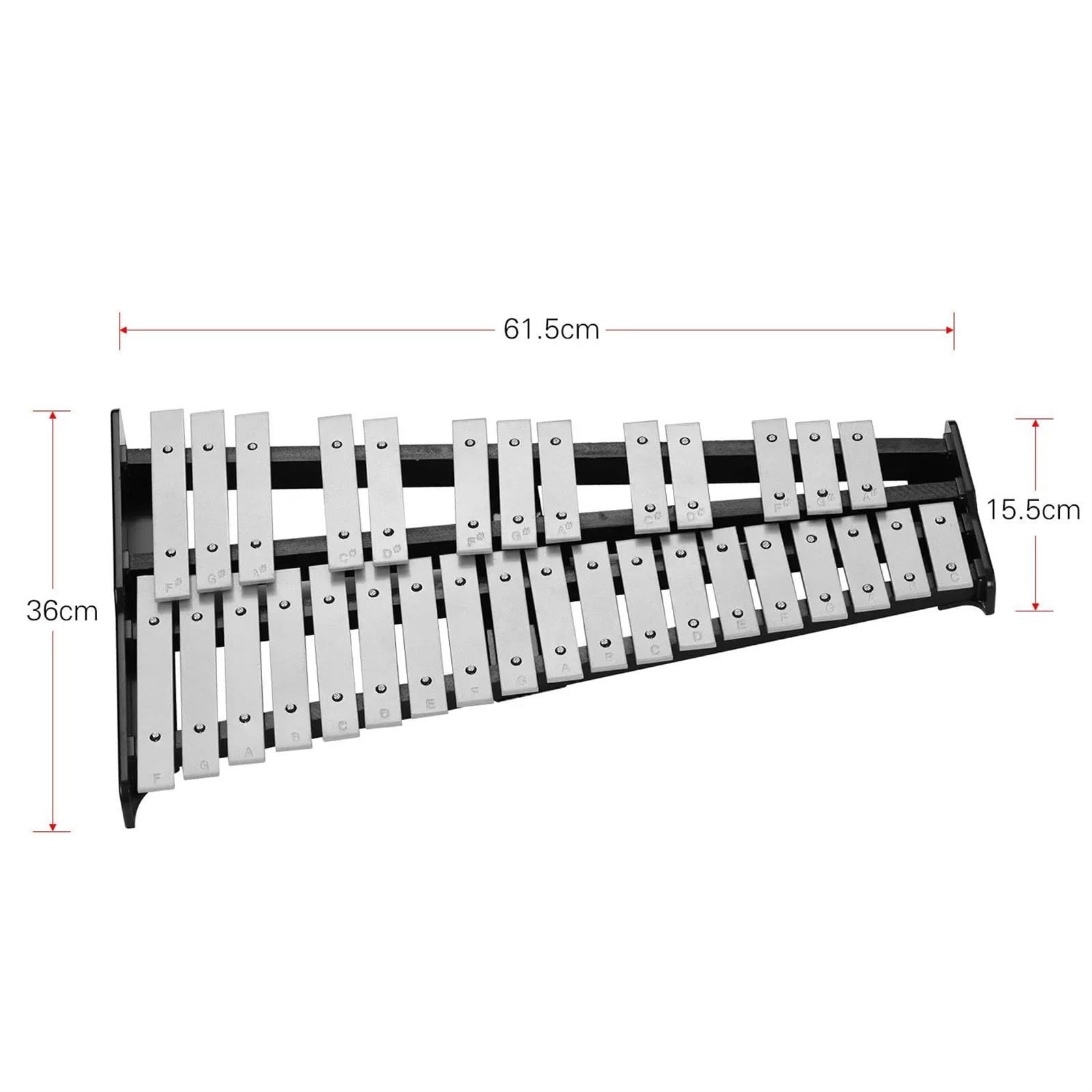 Xylophone Xylophone Glockenspiel 32 Notes Base En Bois Barres En Aluminium Massif Avec Maillets Et Sac De Transport