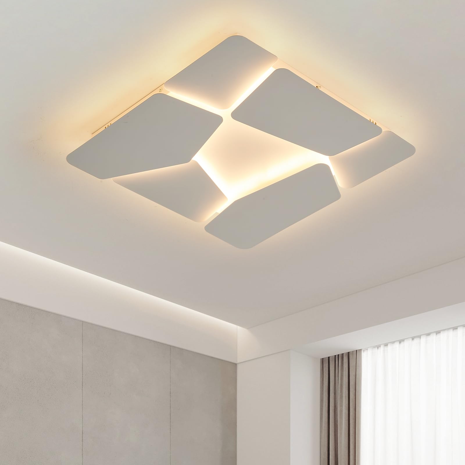50 Cm Lampadario Camera Da Letto,Dimmerabile Plafoniera A Led Decorazione,Stereoscopico Metallo Lampada Da Soffitto Con Telecomando,Plafoniera Per Camere Da Letto Cucina Corridoio Ufficio,52W