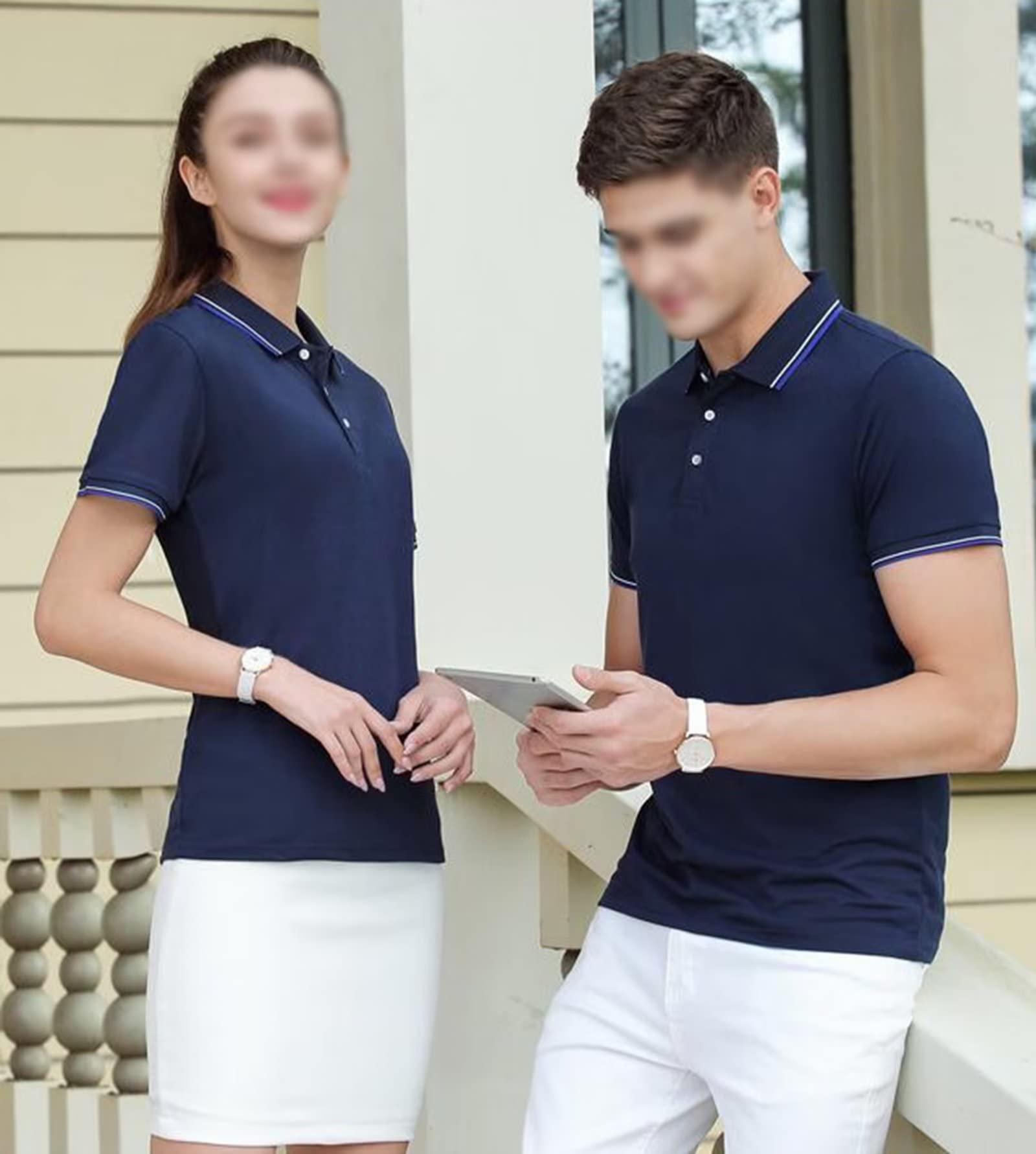 Camiseta para Hombre Mujer Polo de Golf de Manga Corta de Verano Transpirable Polo Tenis Paquete 3