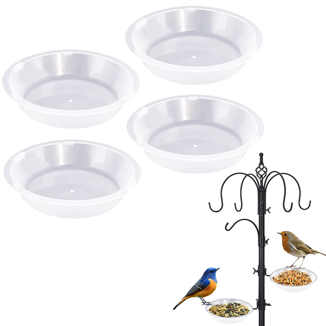 WXJ134 Pieces of Bird Feeder Station Replacement Transparent Bird Feeder Bird Water Bowl Animal Lovers Garden Decoration HangerWildlife Bird Feeding Station Bird Bath