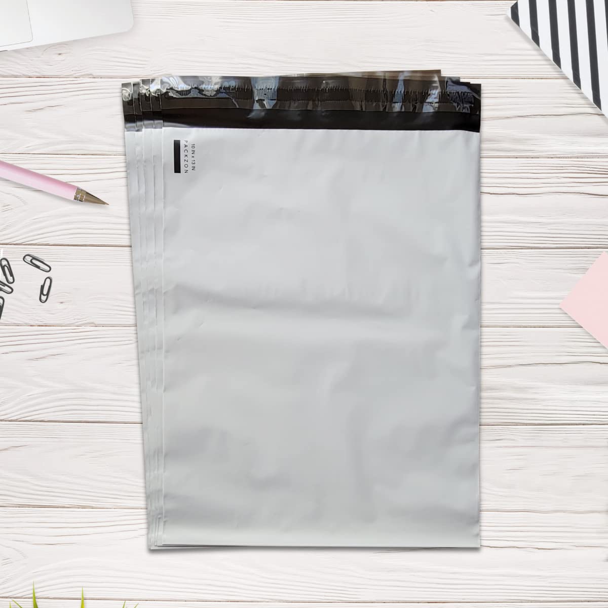 Poly Mailers Shipping Envelopes Bags Self Sealing White 2 mil (10" x 13", 200)