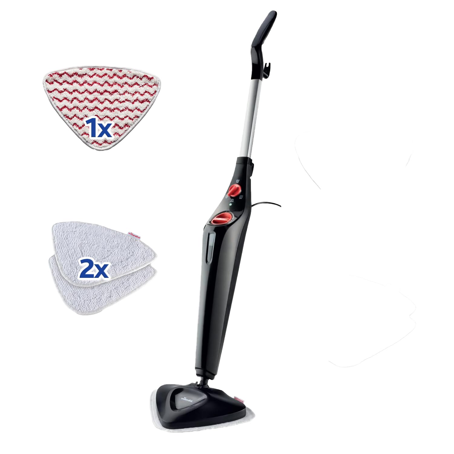 Vileda Steam PLUS con Power Pad|scopa a vapore|pulizia e igiene con il vapore|elimina fino al 99.9% dei batteri e virus|ideale per tappeti, moquette e tutti i tipi di pavimento|senza uso di detergenti