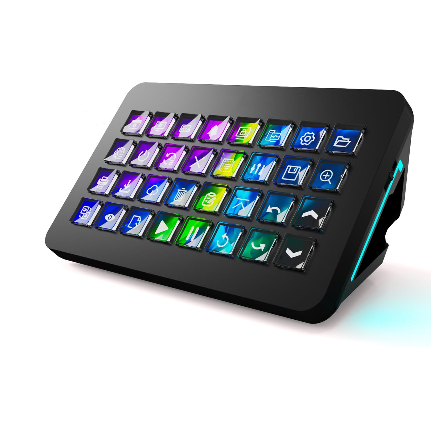 TreasLin /VSDinside XL Streaming Deck & Macro Keypad - 32 teclas personalizables con ruedas de desplazamiento + luz RGB, teclado de acceso directo programable para gamers creadores trabajan en OBS