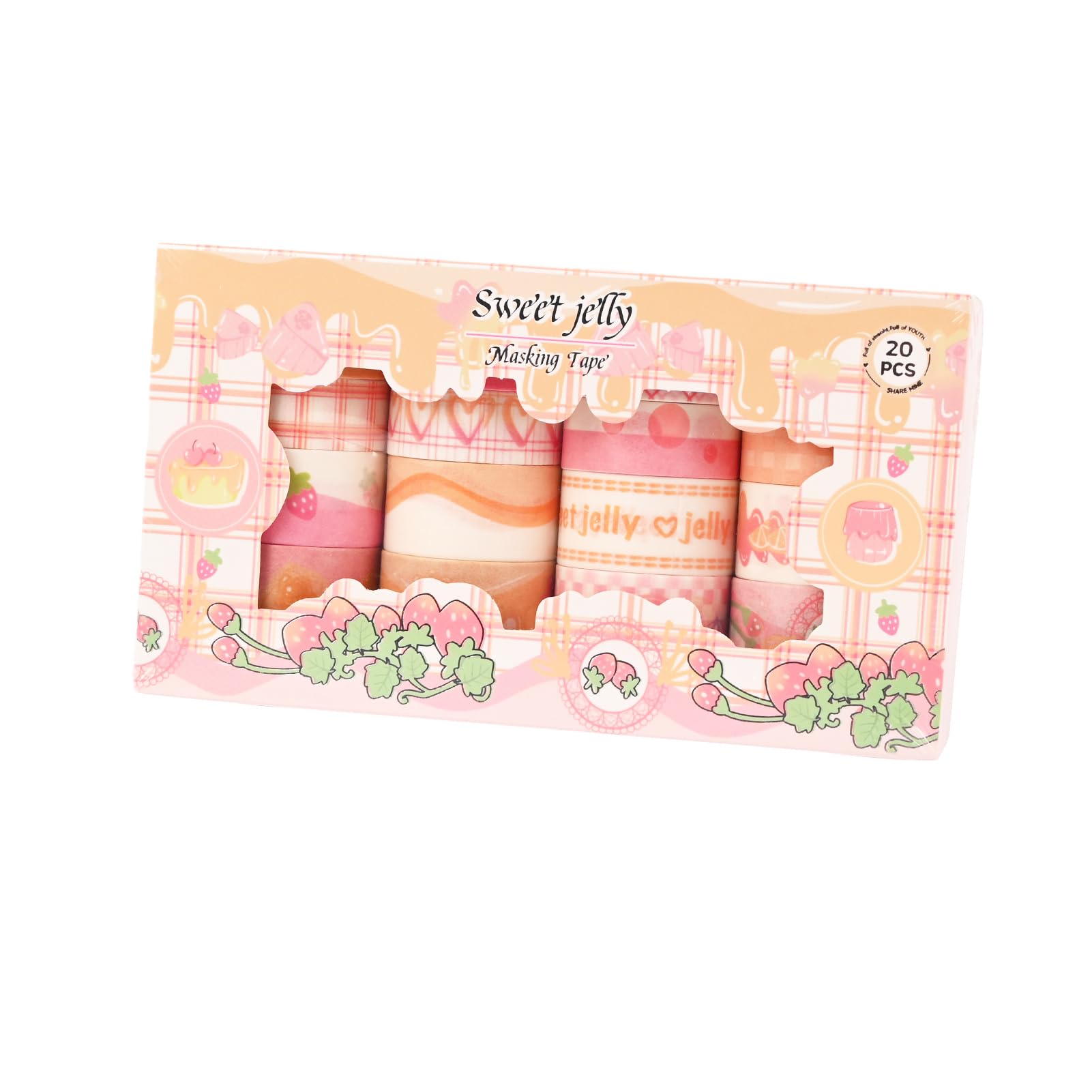 MAFELOE Washi Tape Set, 2 Meters Long 20 Rolls, Cute Series Suit-GJXL | Decorative Adhesive Supplies, Scrapbook, Arts & Crafts