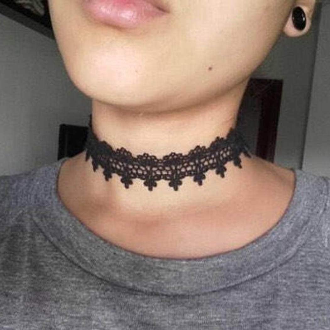 JAKAWIN Black Choker Necklace White Lace Chokers for Women - Image 5