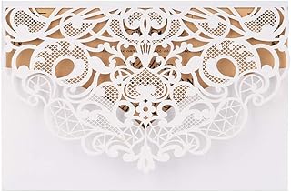 FOMTOR Laser Cut Wedding Invitation Cards Set w/Envelopes & Inserts & Se...