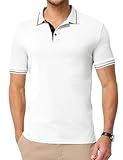 Men's Polo Shirts Classic Fit Button Up Short Sleeve Basic Cotton Tees Golf Work Tops