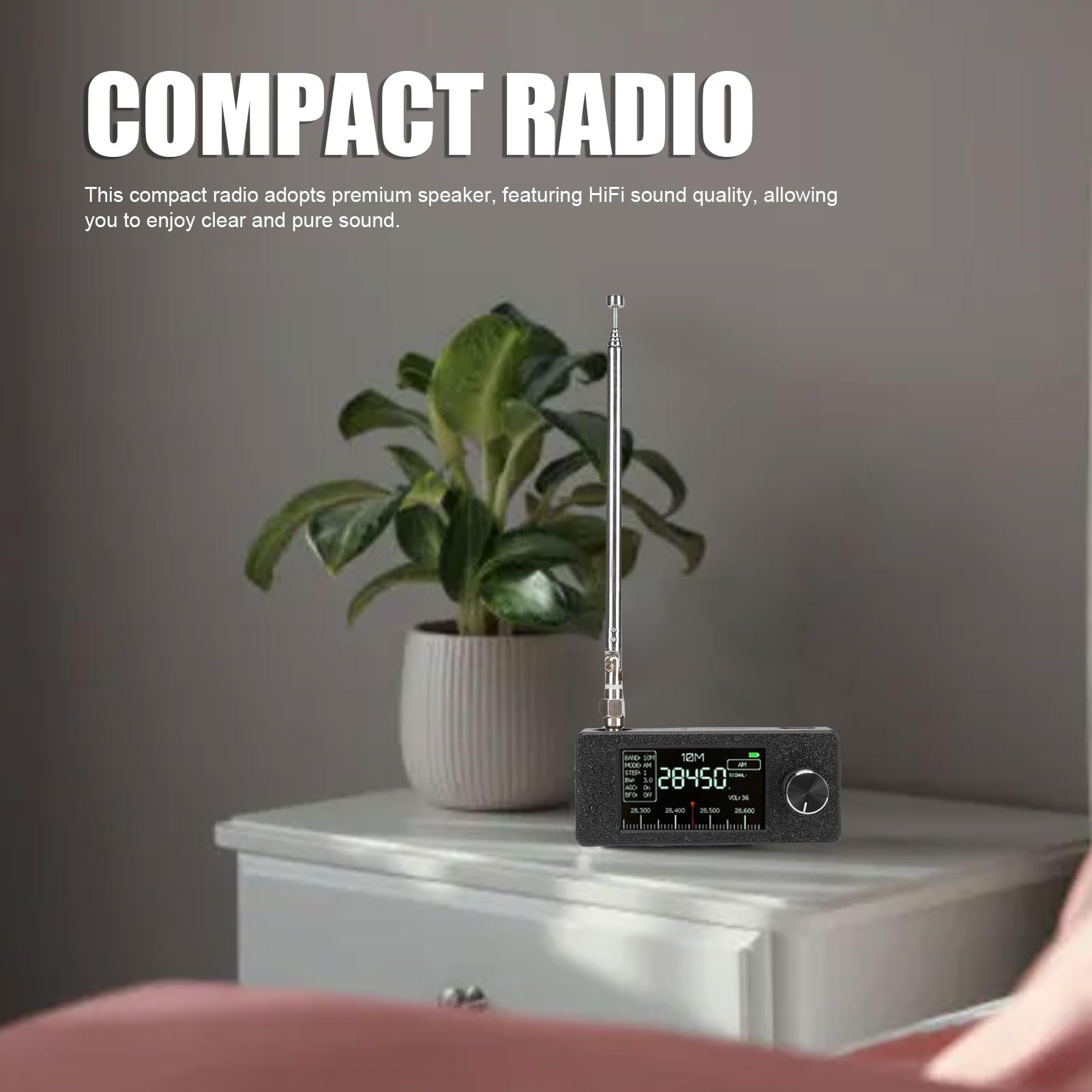 Radio Portátil, Pocket Am FM Radio, 150 KHz-30MHz LW MW SW, 64-108MHz VHF, Ajuste Digital, USB Recargable, para Viajar Al Aire Libre, Caminar