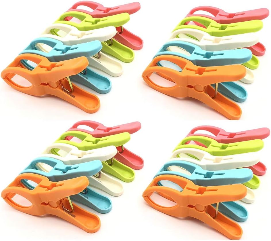 20 Pack Beach Towel Clips Chair Clips Towel Holder for Pool Chairs on