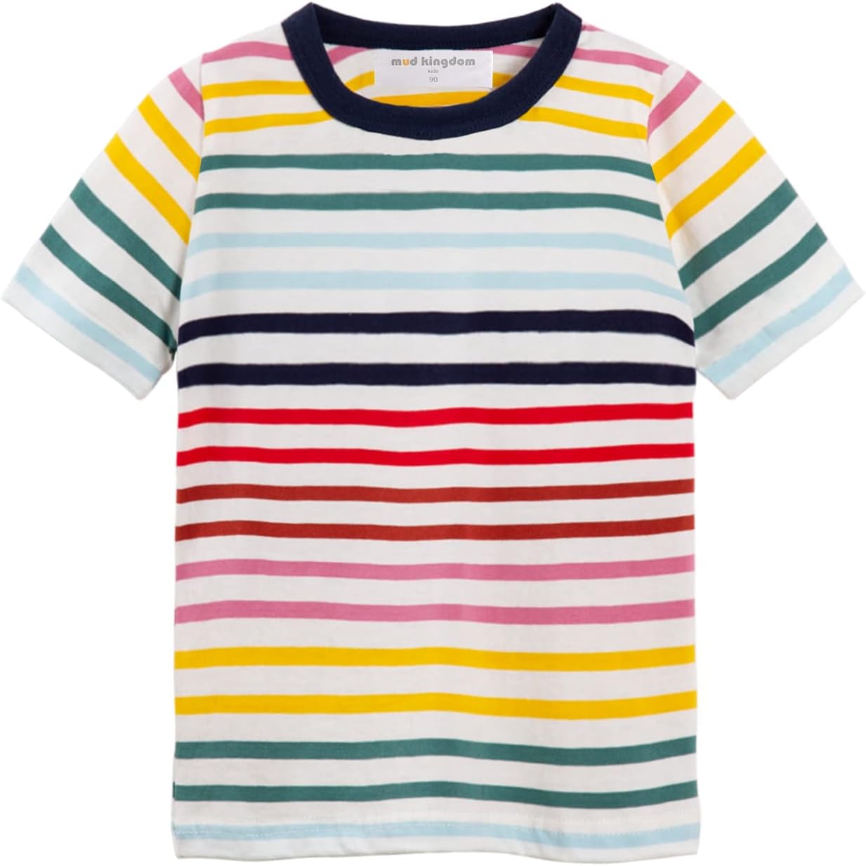 Mud Kingdom T-Shirt for Boys Short Sleeve Plain Cotton Classic Summer Casual Stripe