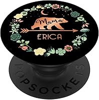 Vista 1 de Erica Name Pop Socket Floral Mama Bear Regalo de Día de la Madre – PopSockets Grip y soporte para teléfonos y tabletas
