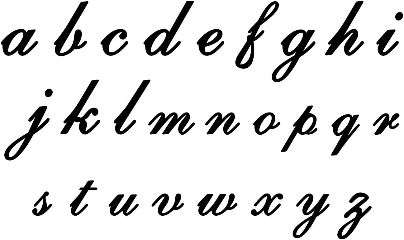 Cursive Writing Letters Wall Decals are Black Vinyl Wall Decals Lower