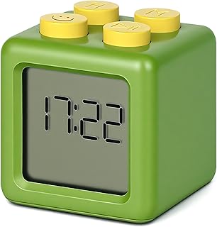 Cube Timer for Kids, Cute Digital Visual Clock with Alarm, Countdown and Stopwatch, Fun Learning Tool for Kitchen Classroom, Bedroom to Develop Time Sense and Good Habits(Green)