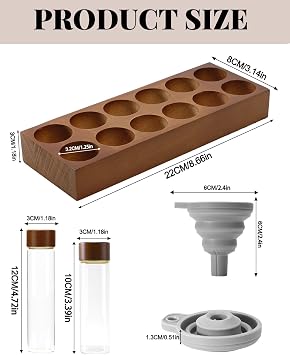 Coffee Tubes, 6PCS 50ML & 6PCS 60ML Air Tight Coffee Bean Container, Single Dose Coffee Bean Storage Kit with Walnut Stand, Funnel & Labels for Espresso Beans Storage