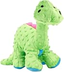GoDog SGD770795 Frills The Triceratops Dog Toy with Chew Guard, Gray