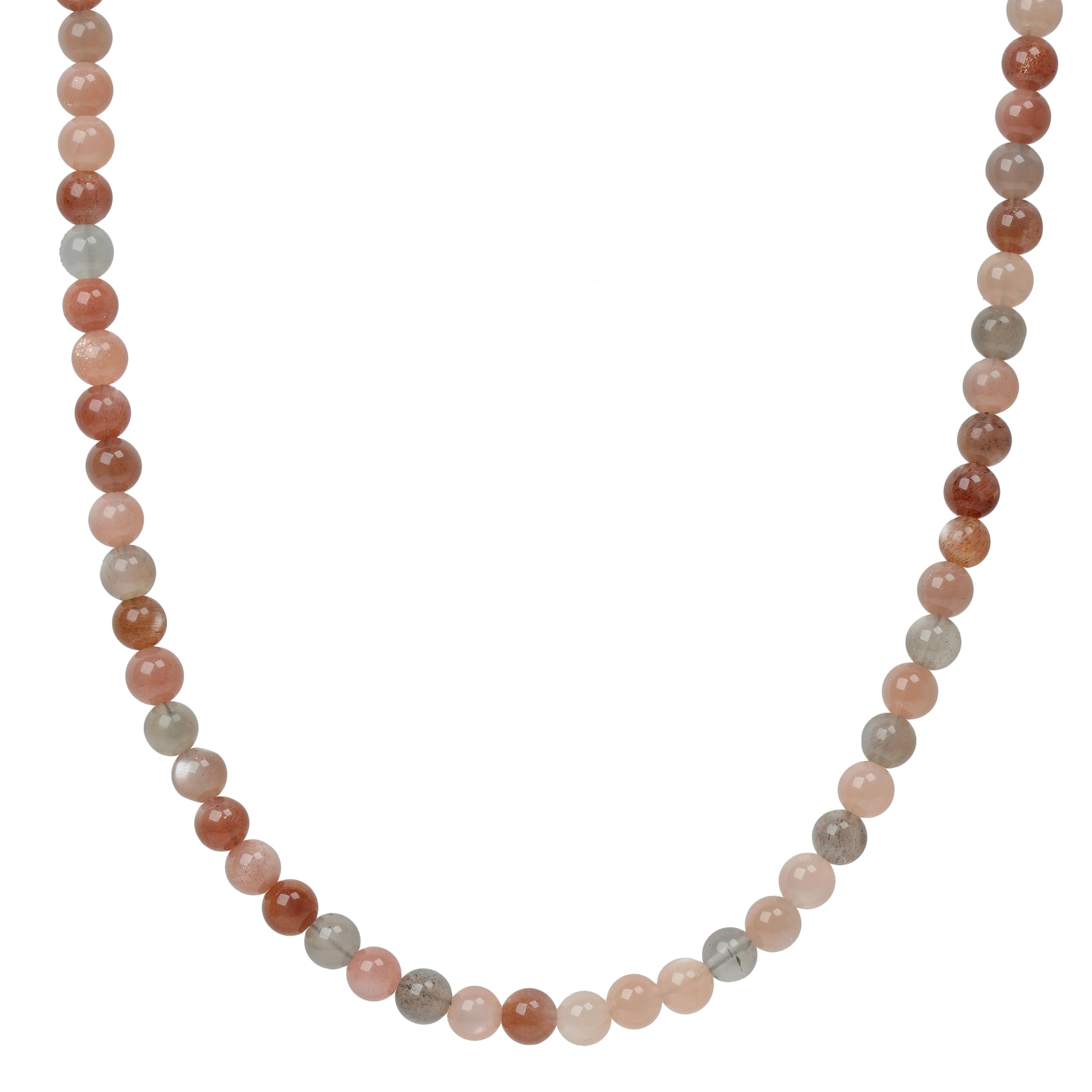 Mondstein Edelsteinkette Damen mit 925 Silberverschluss