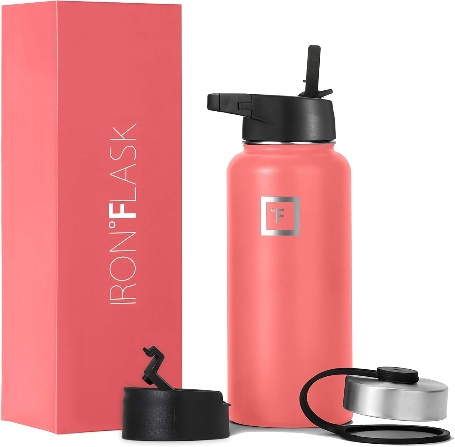 Edelstahl Trinkflasche mit Strohhalm - 650/950/1200/1800 ml - Kohlensäure Geeignet Auslaufsicher Doppelwandig Isoliert Thermosflasche BPA-Freie - Wasserflasche Sport Gym Fitness Reisen Kinder
