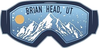 Brian Head Utah Ski Adventures Souvenir Approximately 5 x 2.5-Inch Vinyl Decal Sticker Goggle Design