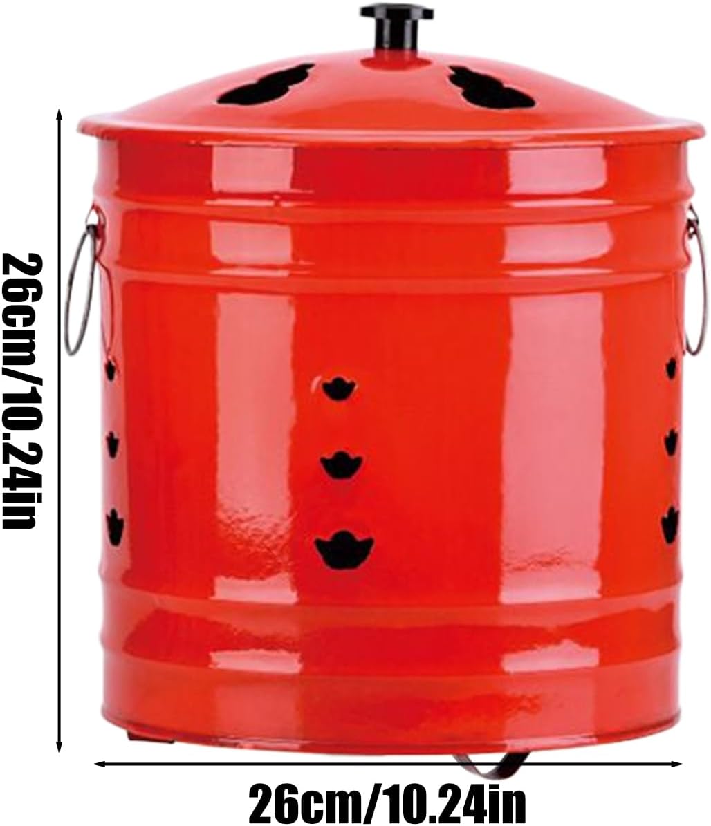 Burn Barrel Incinerator Can Metal Garden Fire Pit Cage Yard Debris Furnace Burning Bin Bucket,26cmx26cm