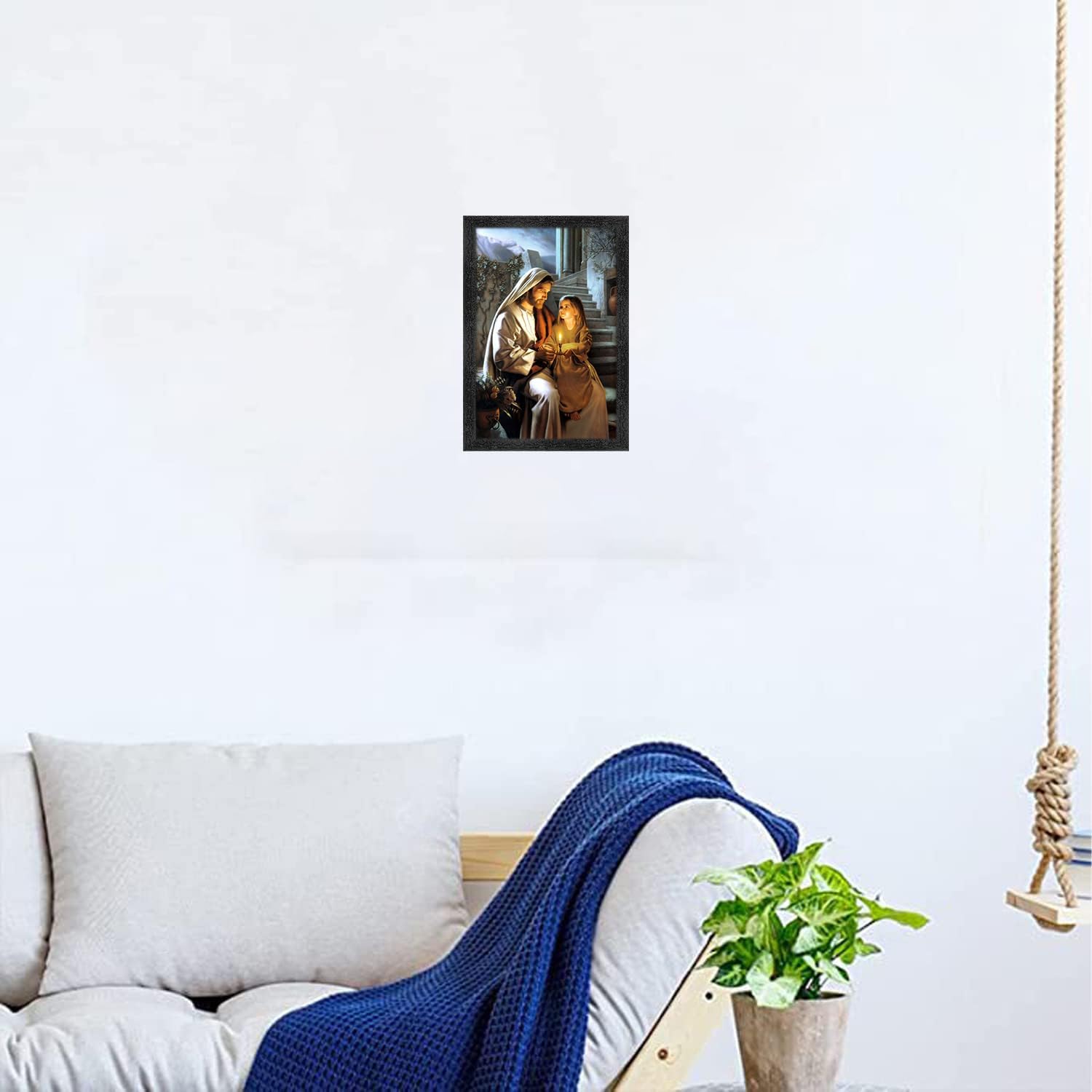 Dharvika Innovations Lord Jesus Christ Photo with Frame (11 × 14 Inch)